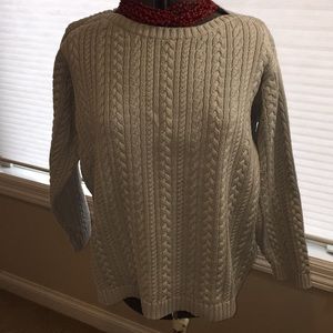 Baby blue cable knit Ralph Lauren boatneck